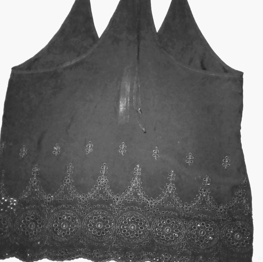 L NWT Lovestitch Black Tank Blouse